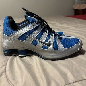 Nike Shox Silver and Blue Athletic Shoes